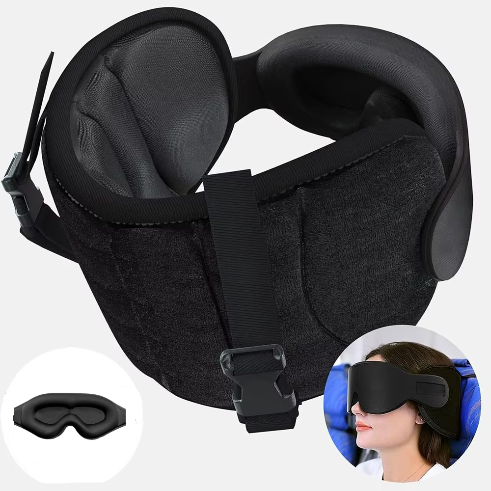 Almofada Avião Viagem Apoio Dormir Máscara Encos