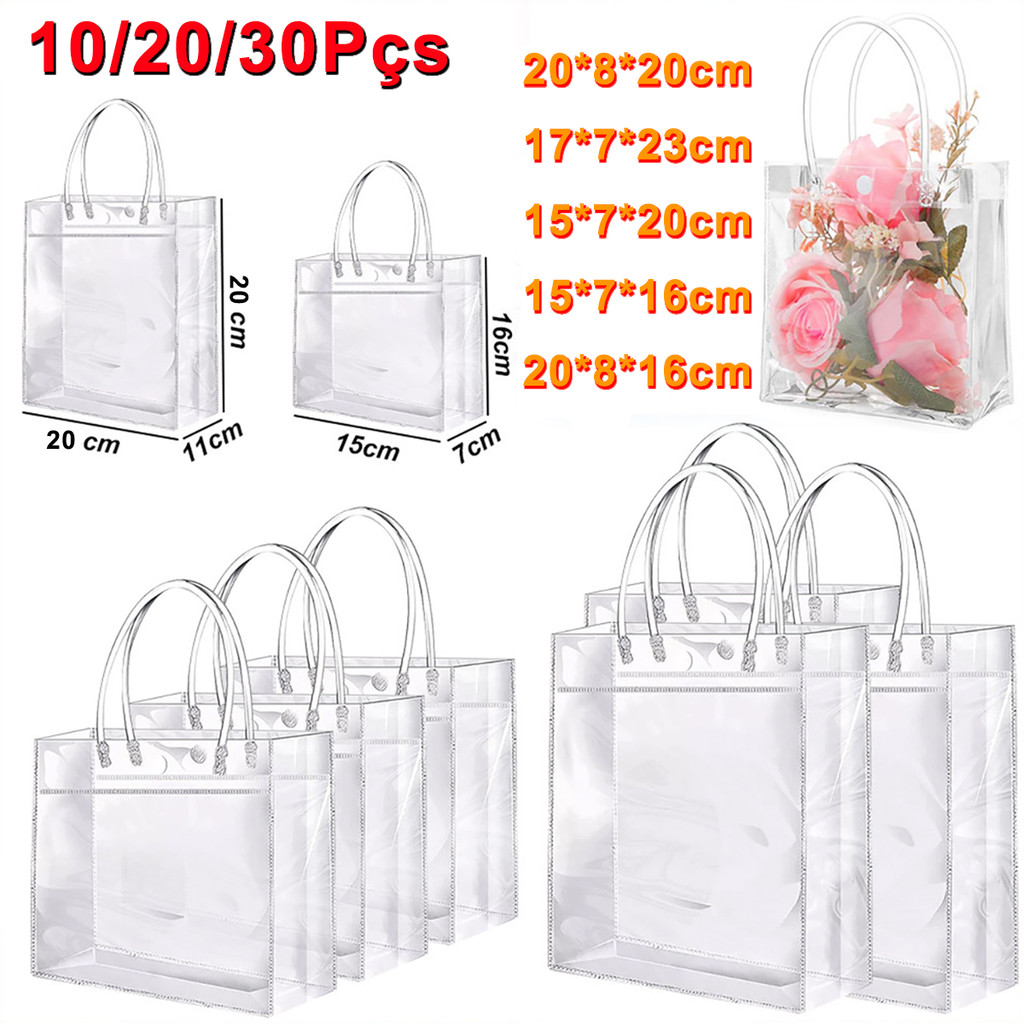 10/20/30 Sacos de Presente de Plástico de PVC Tra