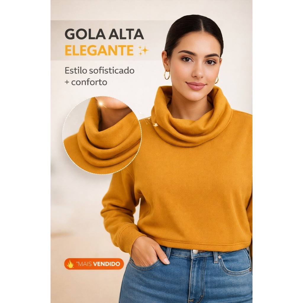 Casaco Blusa Moletom de frio feminino Liso de Inve