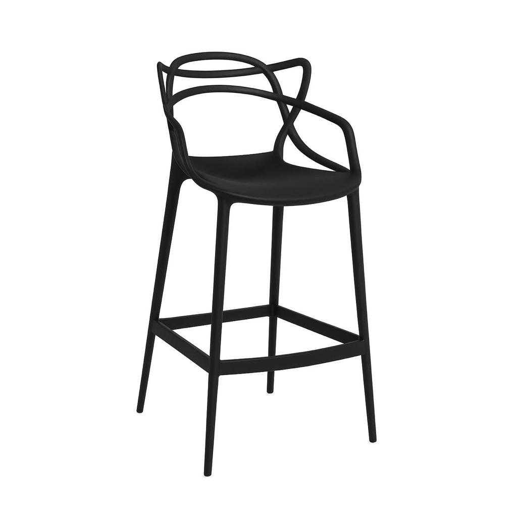 Banqueta Allegra Preta para Bancada Cozinha Área 