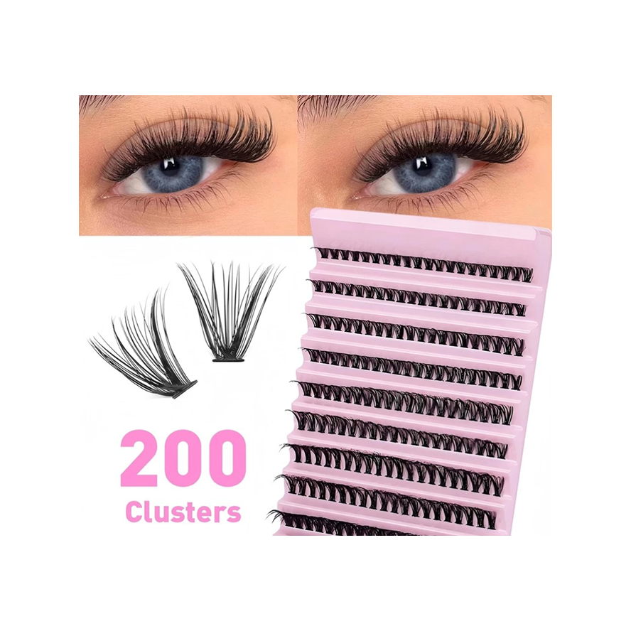 200 Cílios Tufos Sem Nó 30D- 40D Extensão de Ci