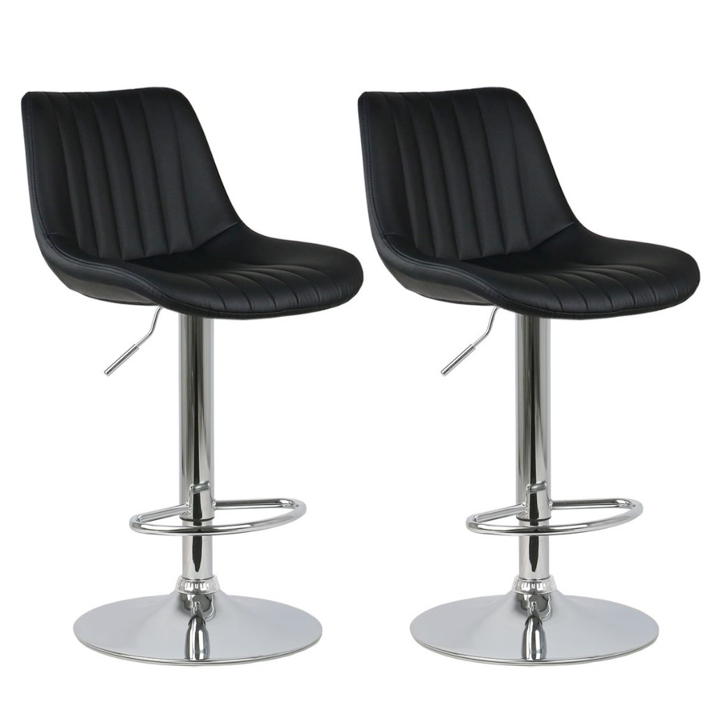 Kit 2 Banquetas Lille Em Pu Estofada Giratória Re