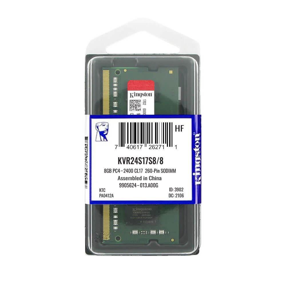 Memória Kingston DDR4 8GB 2400MHZ NOTEBOOK KVR24S