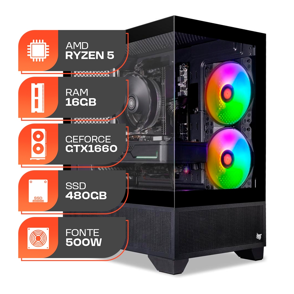 PC Gamer Spectrum, AMD RYZEN 5 5500, GeForce GTX 1