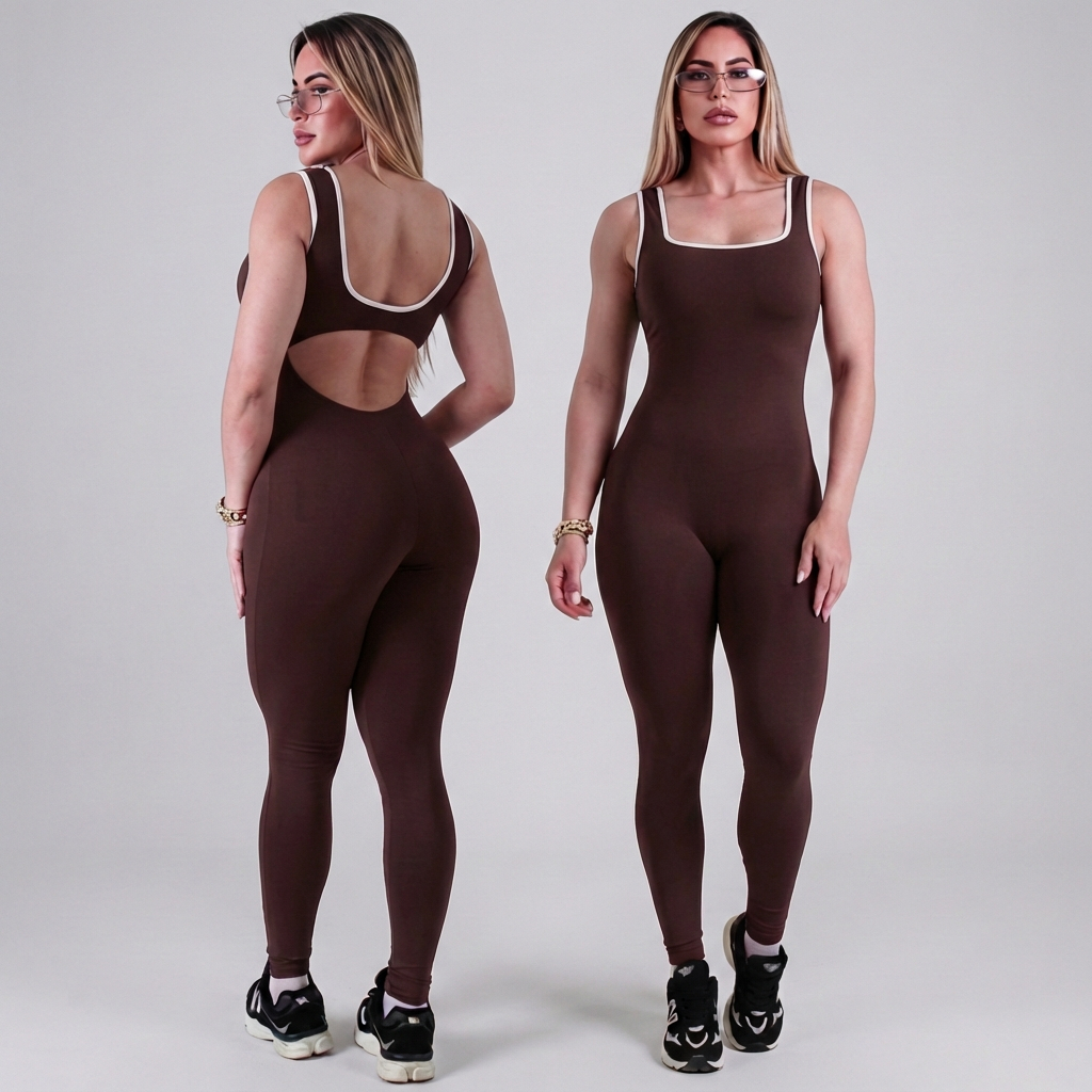 Macacão Longo de Academia Feminino Macacão Fitne