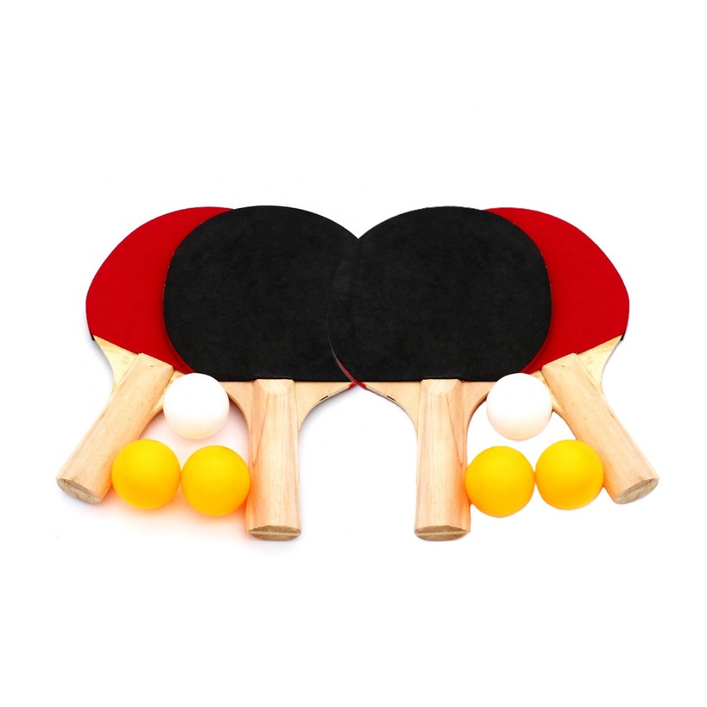 Kit 4 Raquetes De Ping Pong Tênis De Mesa E 6 Bol