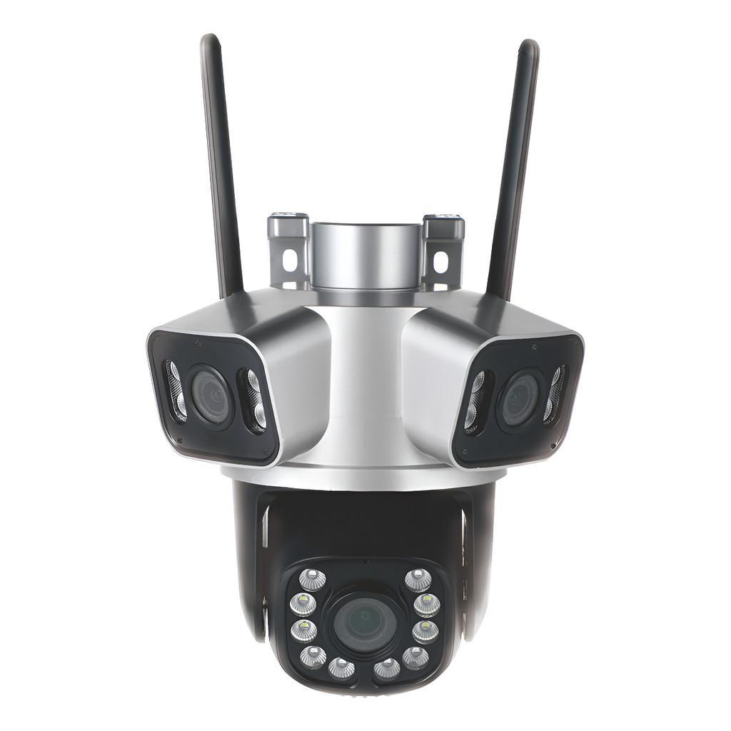 Câmera de segurança com três lentes, detecção