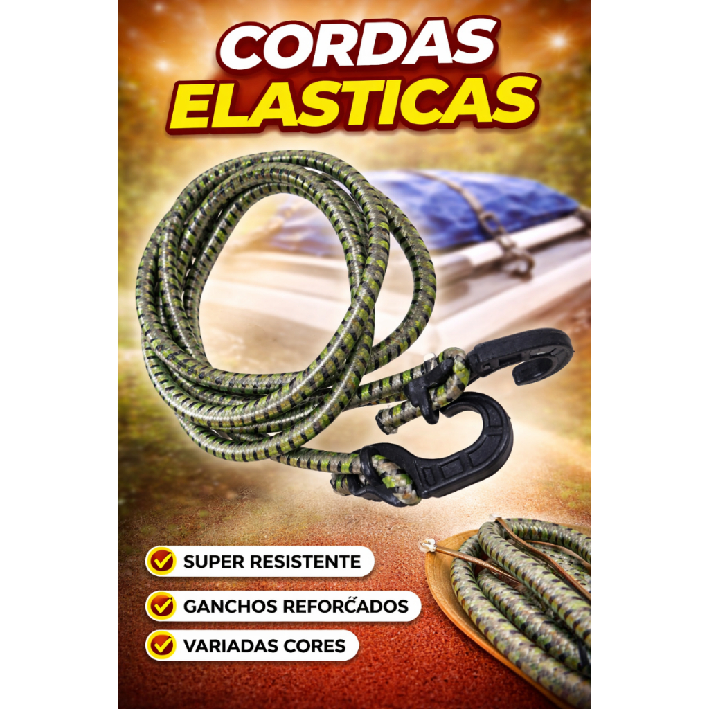 Elástico p/ bagageiro carro moto bicicleta pontei