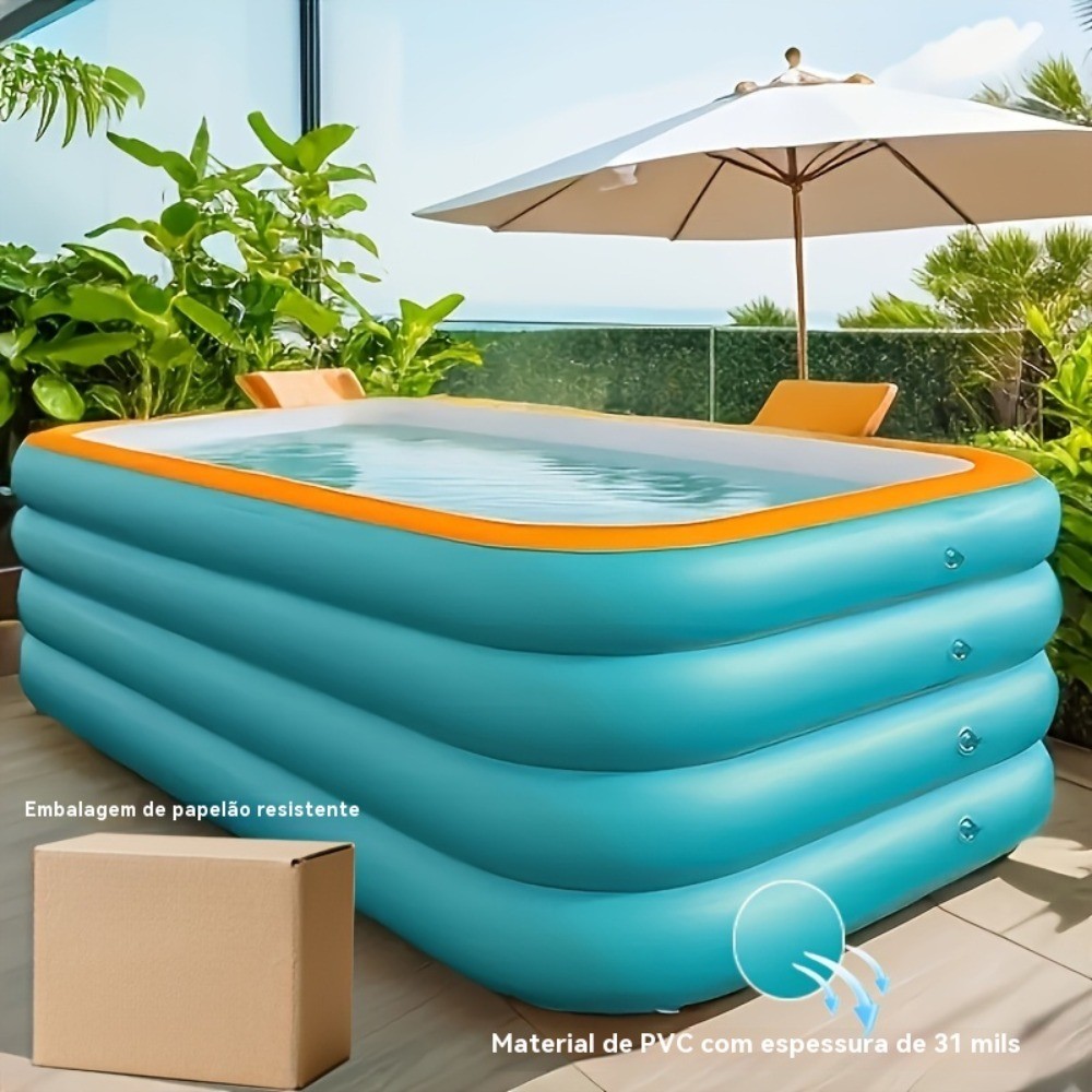 Kit Piscina Inflável Gigante com PVC Reforçado e