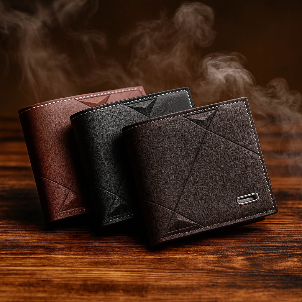 Carteira Curta Masculina Elegante , Design Horizon