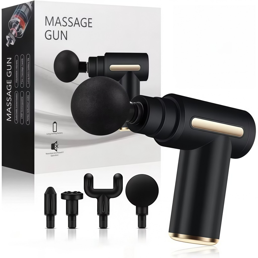 Massage Gun Portátil USB Recarregável com 4 Aces