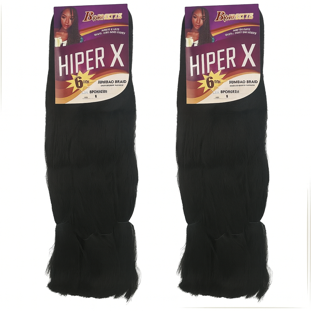 2 Pacotes Cabelo Jumbo Super Hiper X Tranças 400g