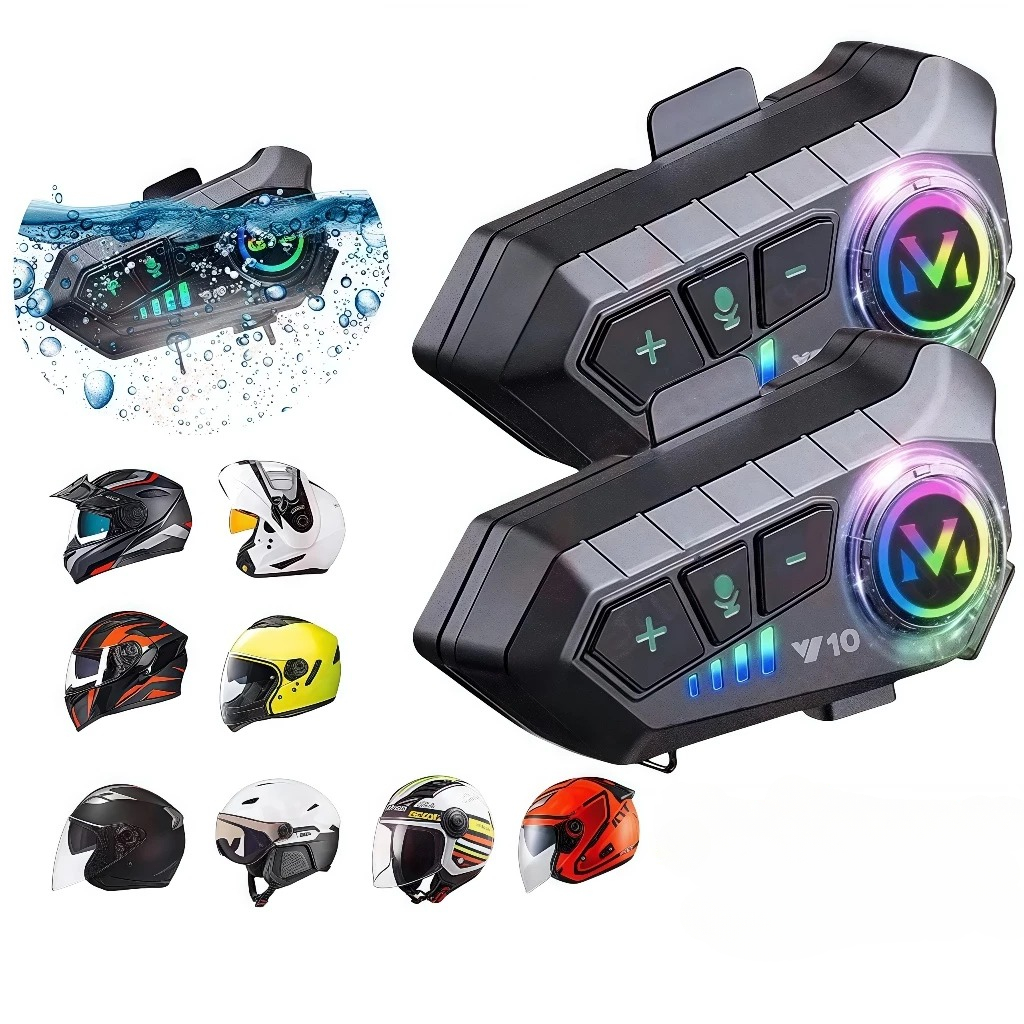 Y10 Motocicleta Sem Fio Bluetooth 5.3 Fone de Ouvi