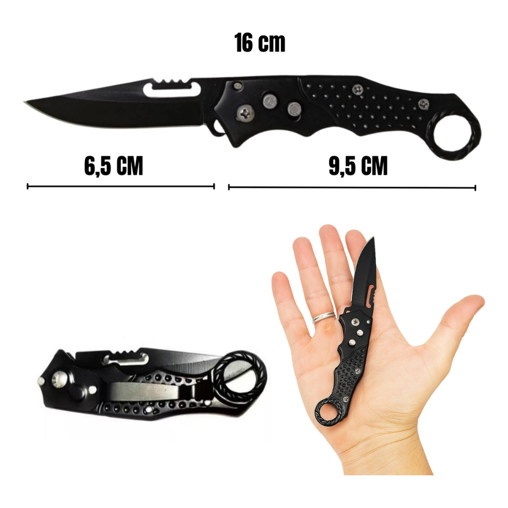 Canivete Automático inox com trava Saque Rápido 