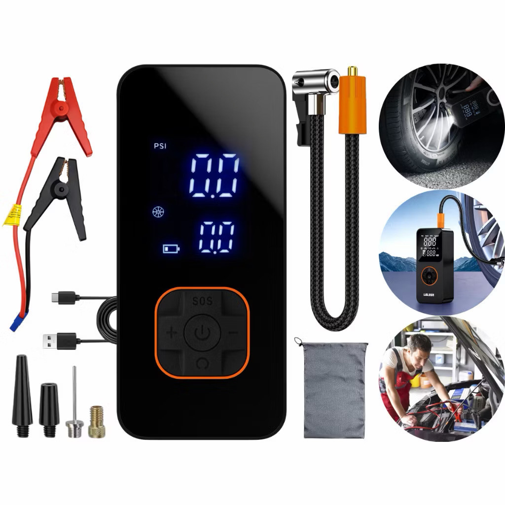 Bomba de Ar Portatil Compressor Inflator Multi-fun