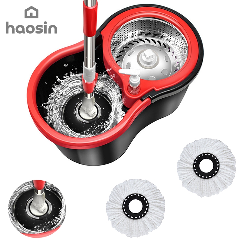 HAOSIN 360°Mop Aço inoxidável Giratório Esfreg