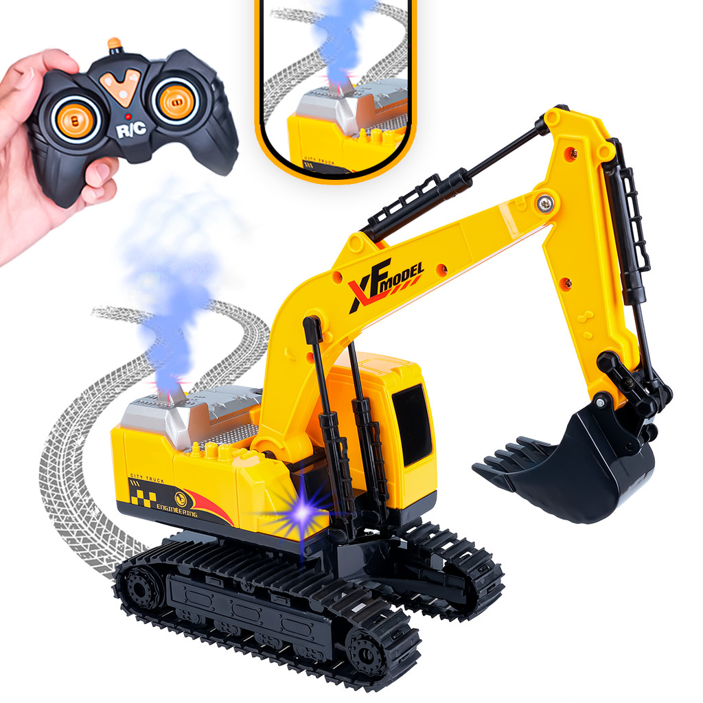 Escavadeira Controle Remoto Com Fumaça Sonoro 7 C