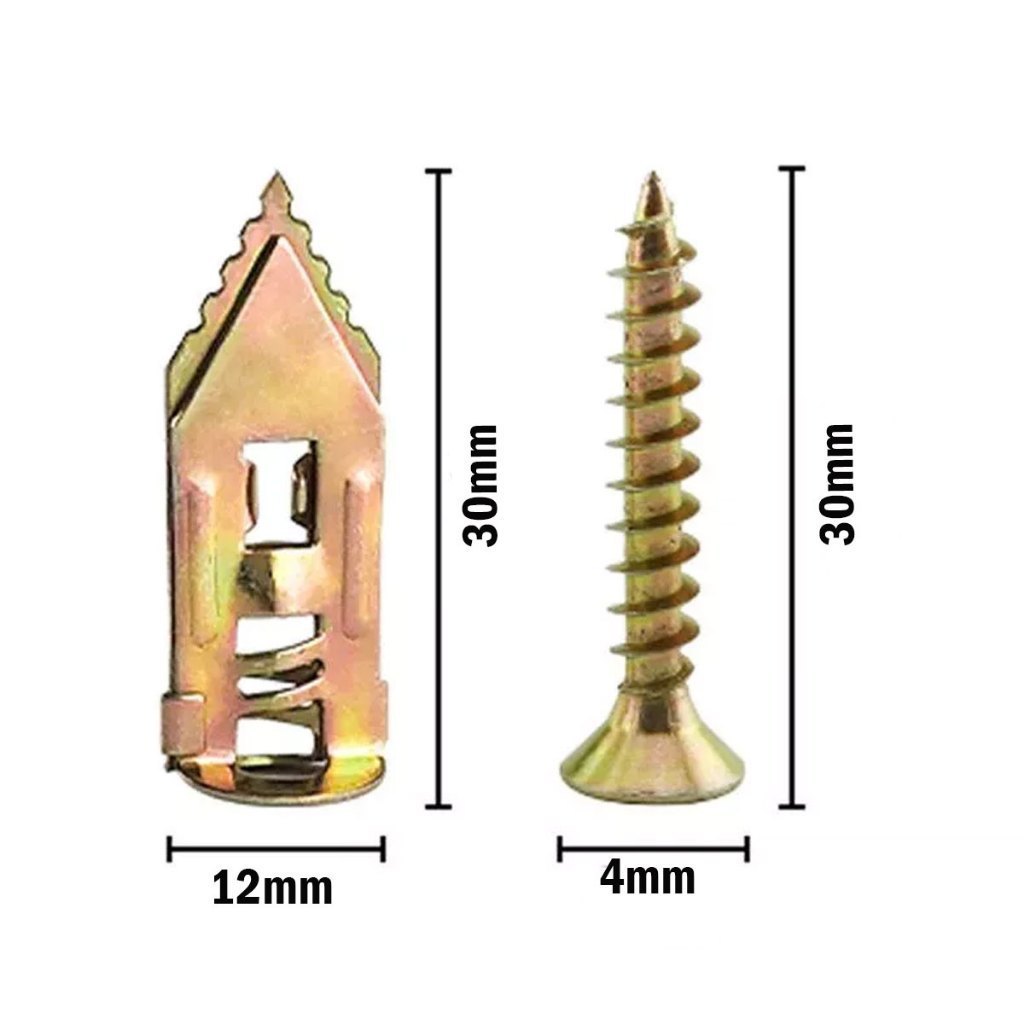 Kit 100 De Expansão Perfuração Parede Gesso Dry