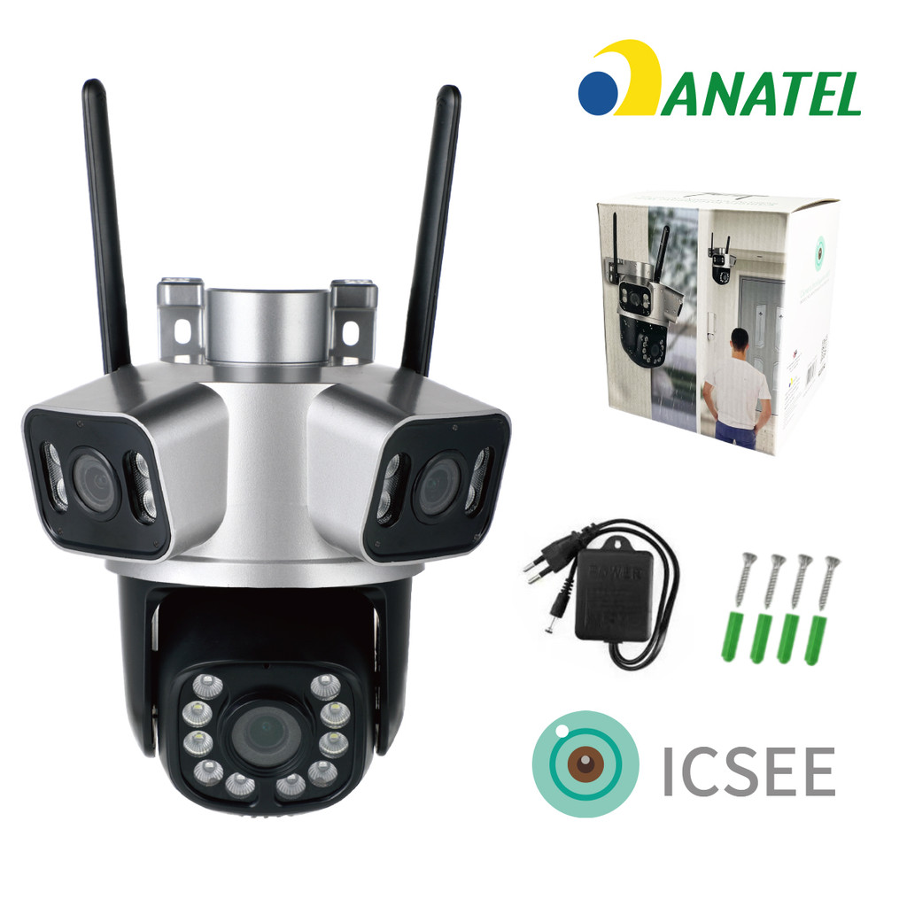 Câmera Segurança Externa Wi-Fi 2 Lentes 360°, Z