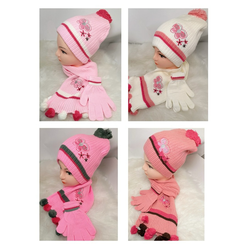 Kit Conjunto Touca cachecol e luva  Gorro Touca Ju