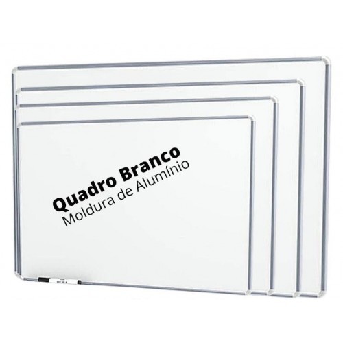 Quadro Branco Moldura em Alumínio Lousa + 4 Pince