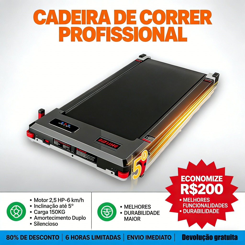 Esteira Elétrica(110/220 V), Equipamento de Giná