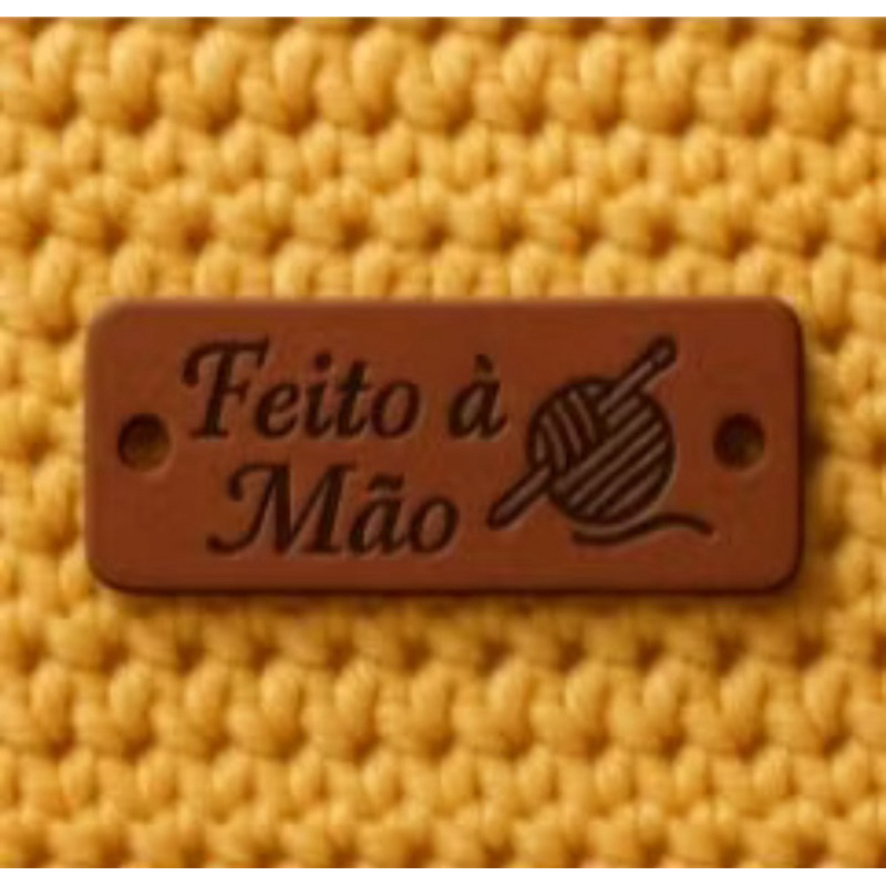 kit Contendo de 10 a 100 Etiquetas de Couro sinté