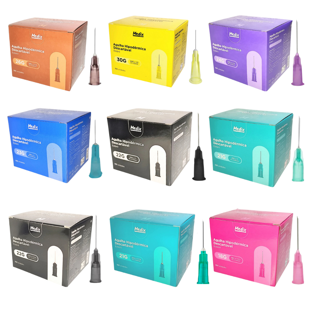 100un Agulha Hipodérmica Descartável Todos Taman