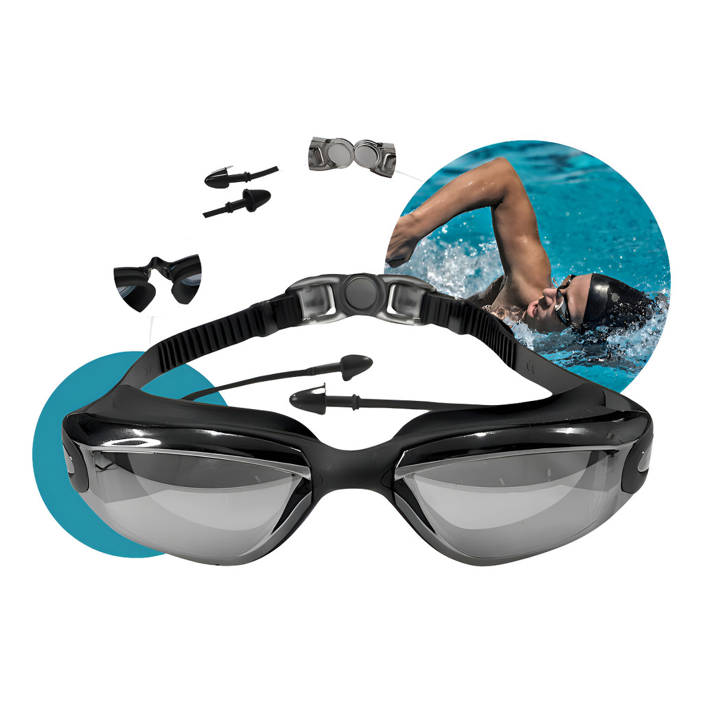 Óculos de Natação Espelhado Prateado Profission