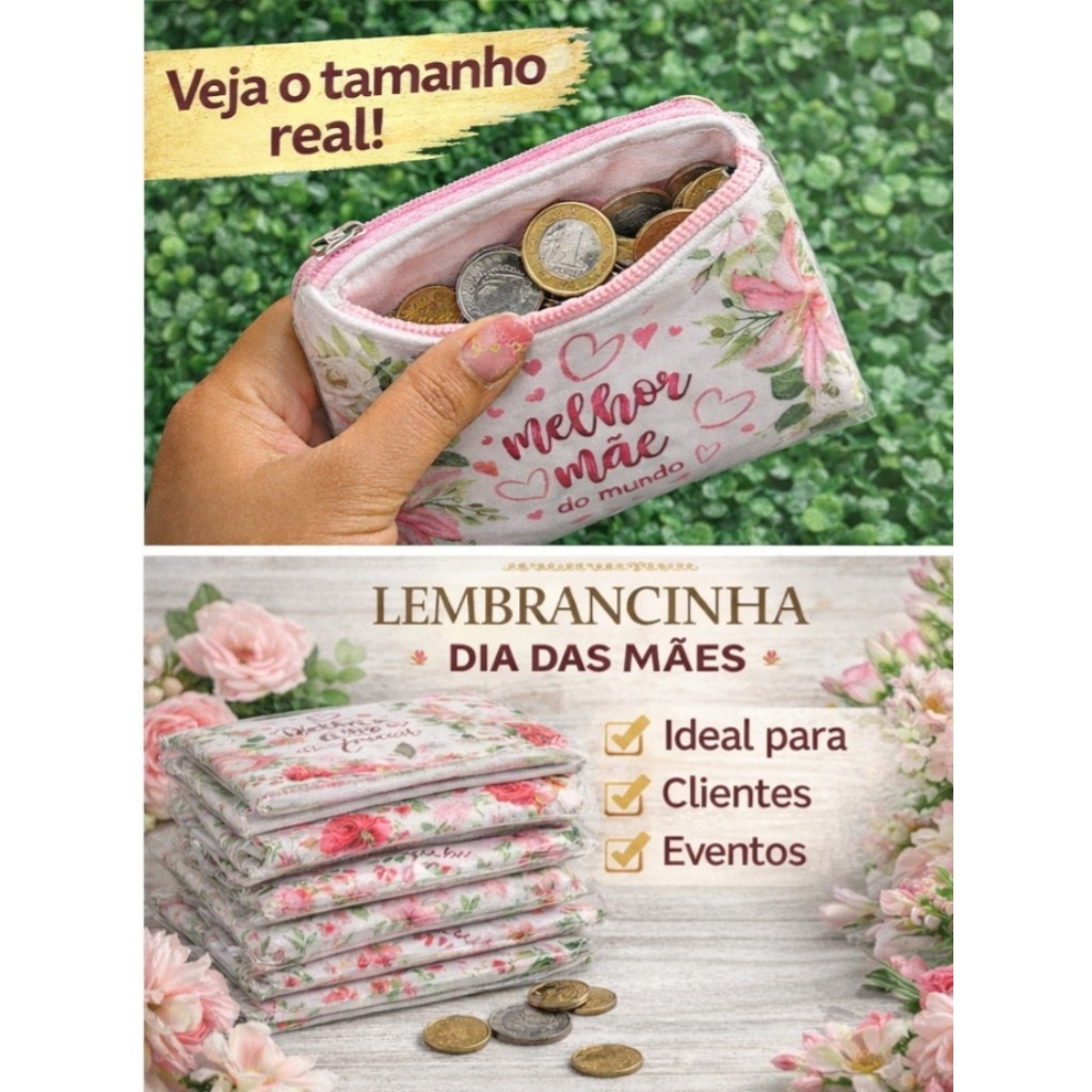 Porta moedas personalizada tema dia das mães para