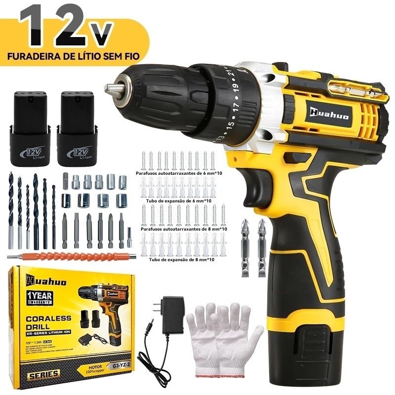 Parafusadeira 12V Profissional caixae de papelão 