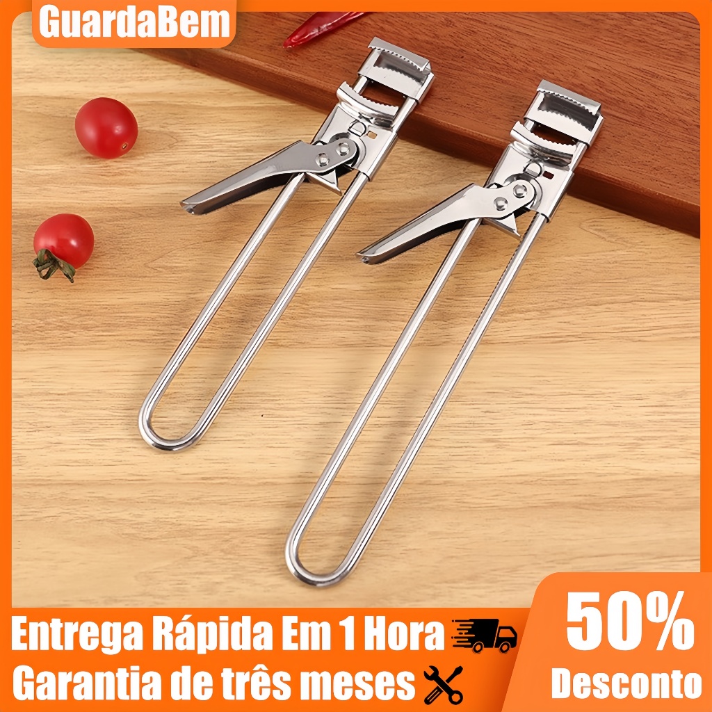 Abridor De Tampas Ajustável Em Aço Inox Fácil Q