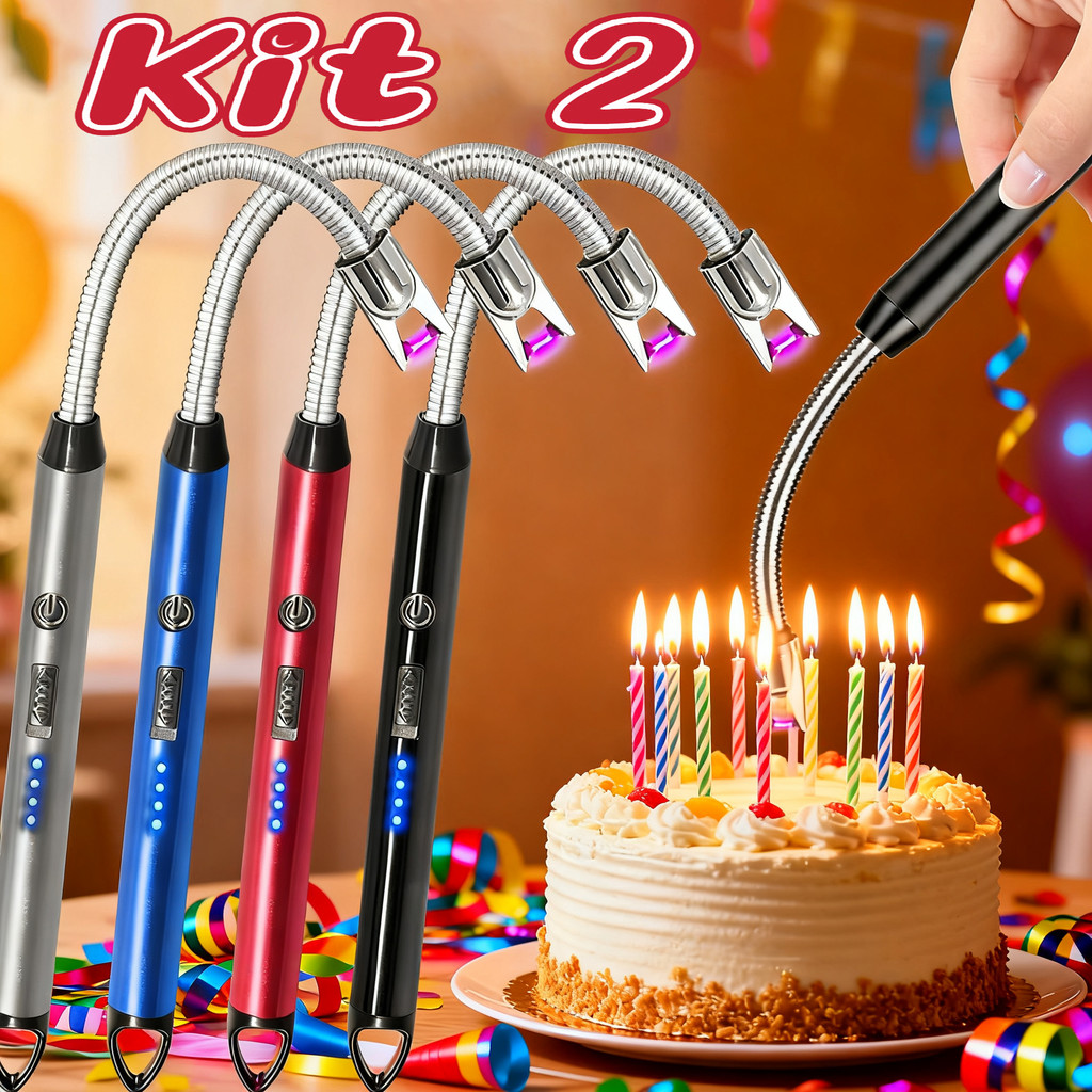 Kit 2 Acendedor Isqueiro Eletrônico Plasma USB Re