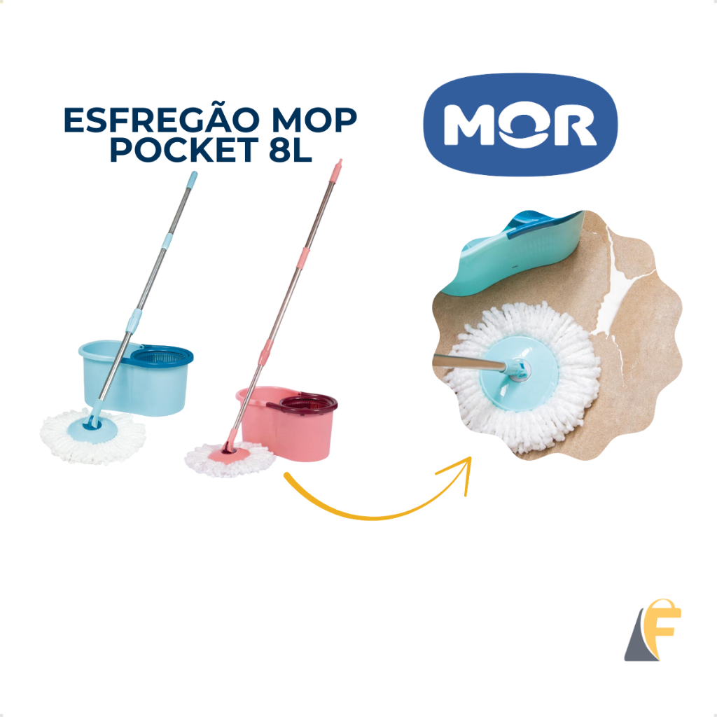 MOP Pocket Giratótio com Balde 8L Esfregão de Li