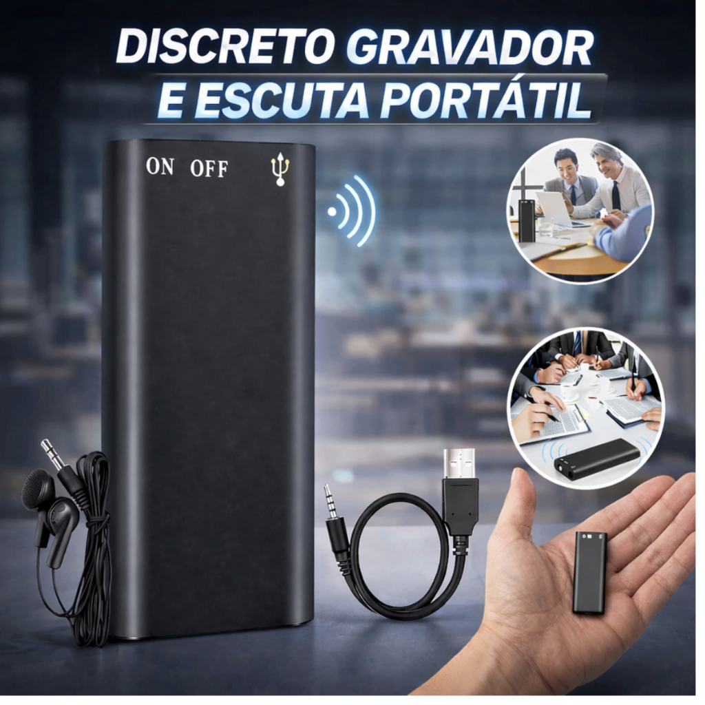 Mini Gravador De Voz Digital 8gb Até 96h Discreto