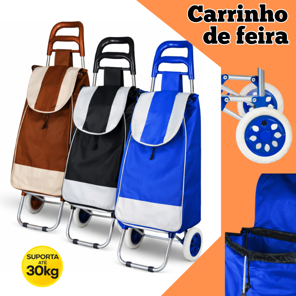 Carrinho De Compras Feira Supermercado com Rodas D
