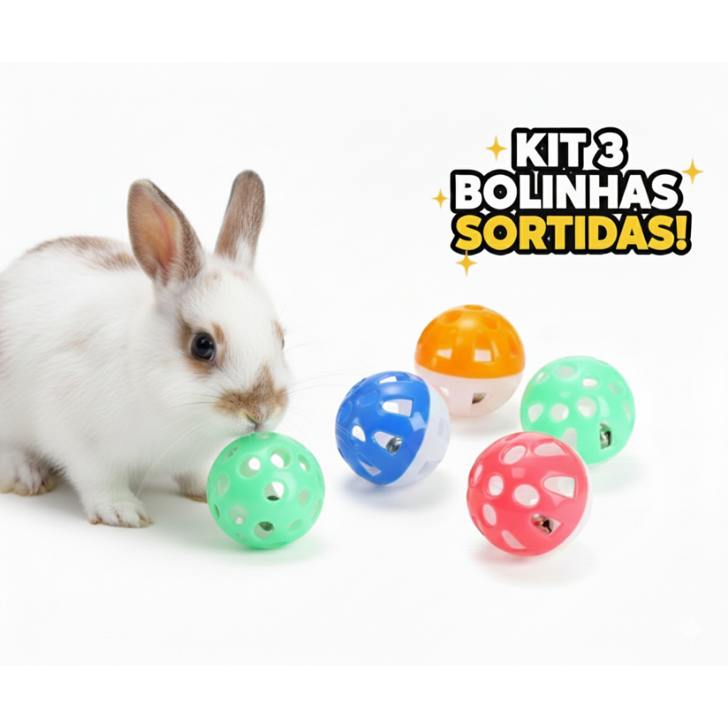 Bolinha Interativa com Guizo para coelhos  roedore