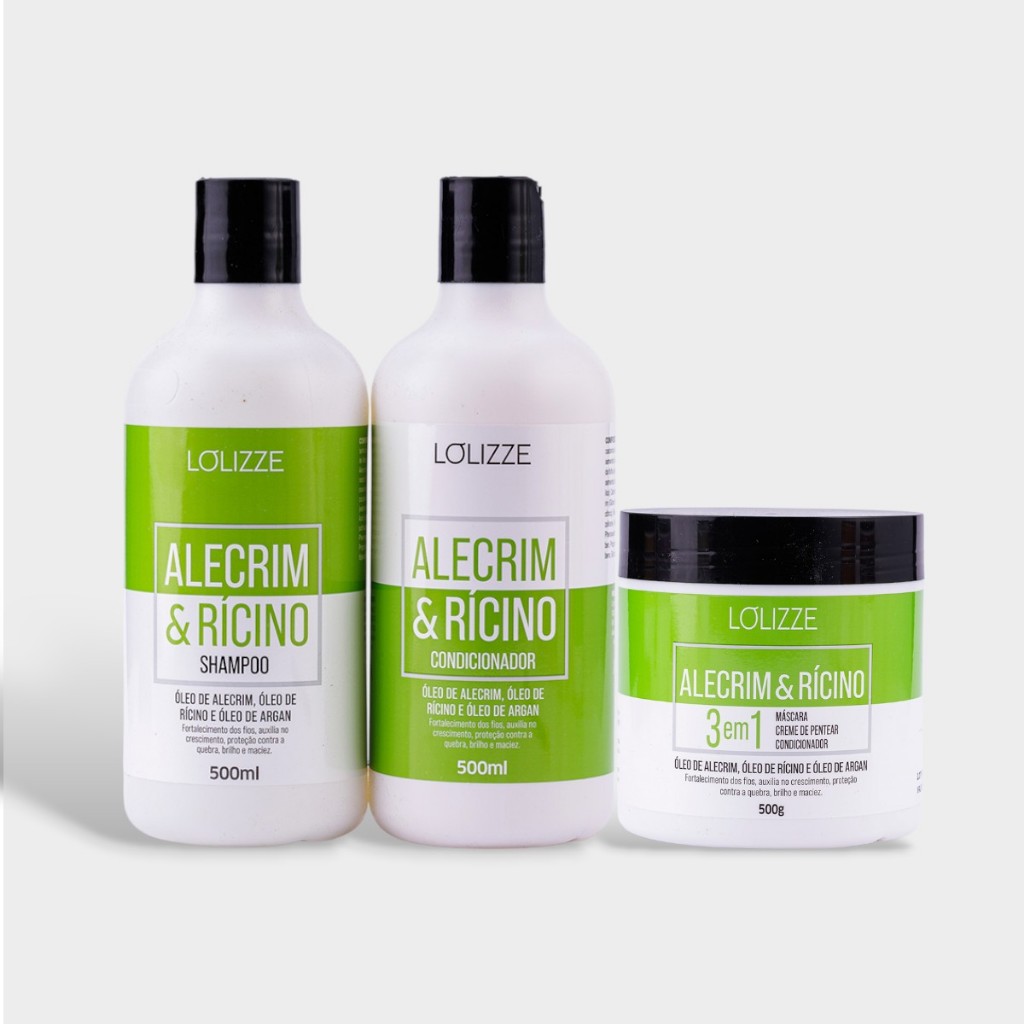 Kit Shampoo + Condicionador + Máscara 500ml Alecr