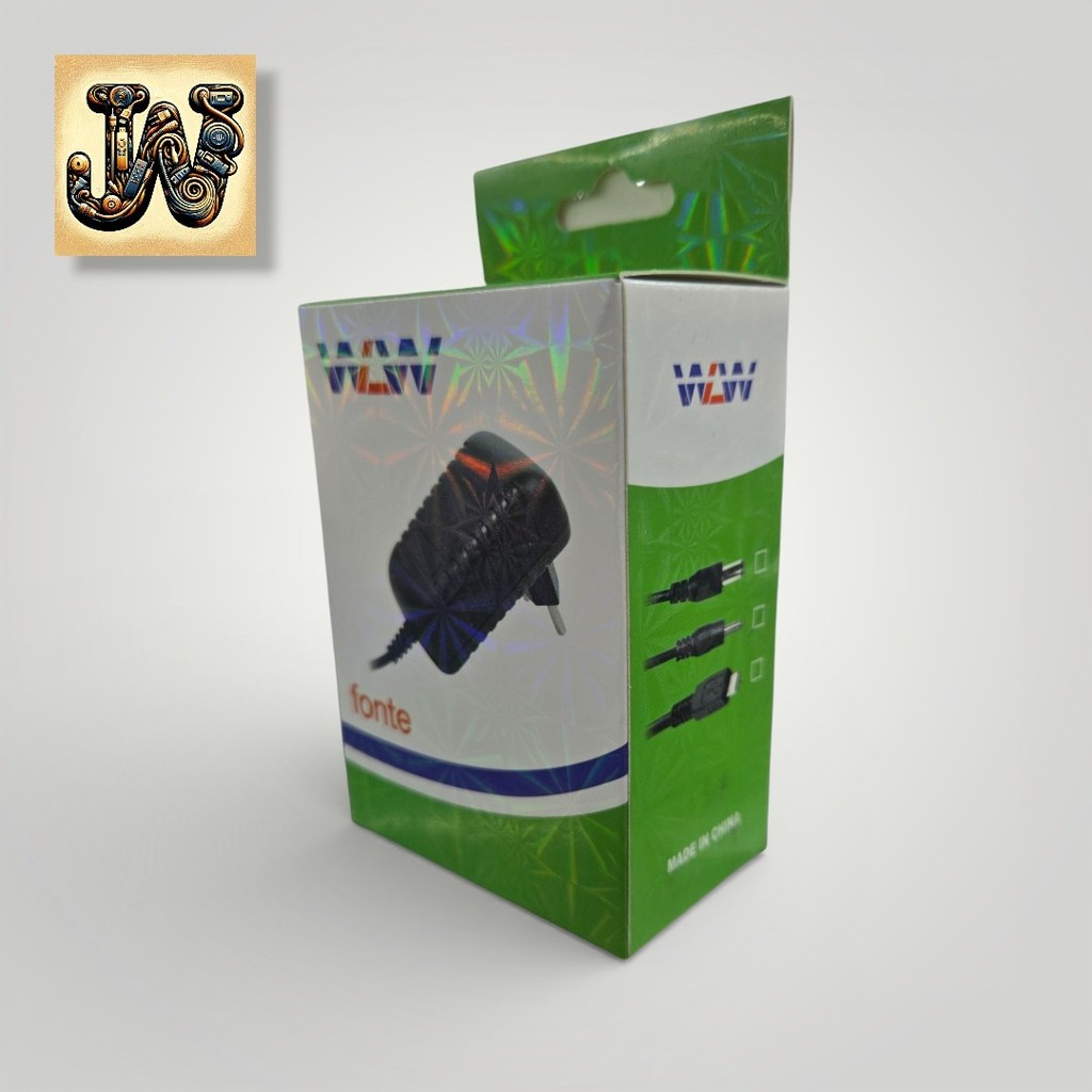 Fonte 9V 2A Bivolt Pino 4.0mm Amarelo para Caixa d