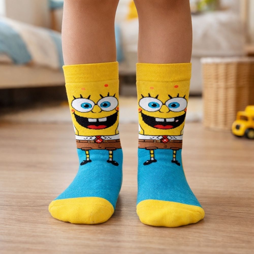 Meia Infantil Divertida Cano Alto 3/4 | Personagen