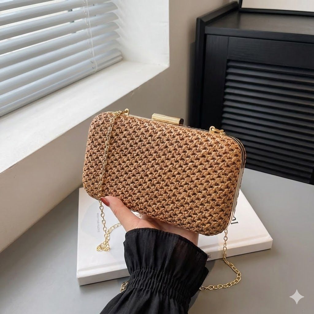 Bolsa Clutch Carteira Feminina Com Palha Para Fest