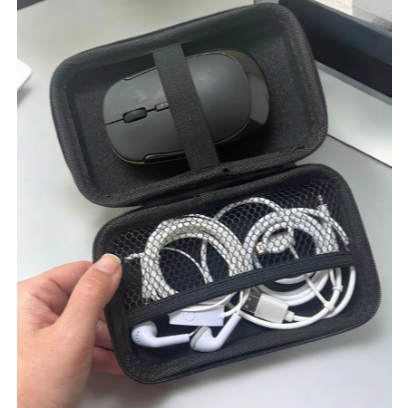 Estojo Case Preto com Zíper e Rede Interna para A