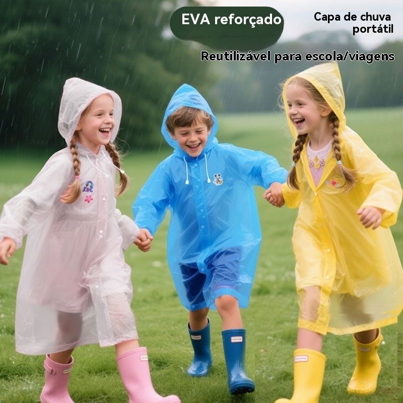Capa de Chuva Infantil em EVA  Impermeável, Espes