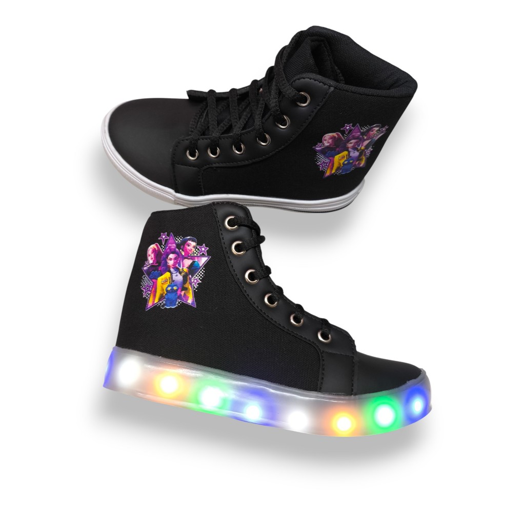 Tênis Bota Infantil Menina Desenho  Guerreira com