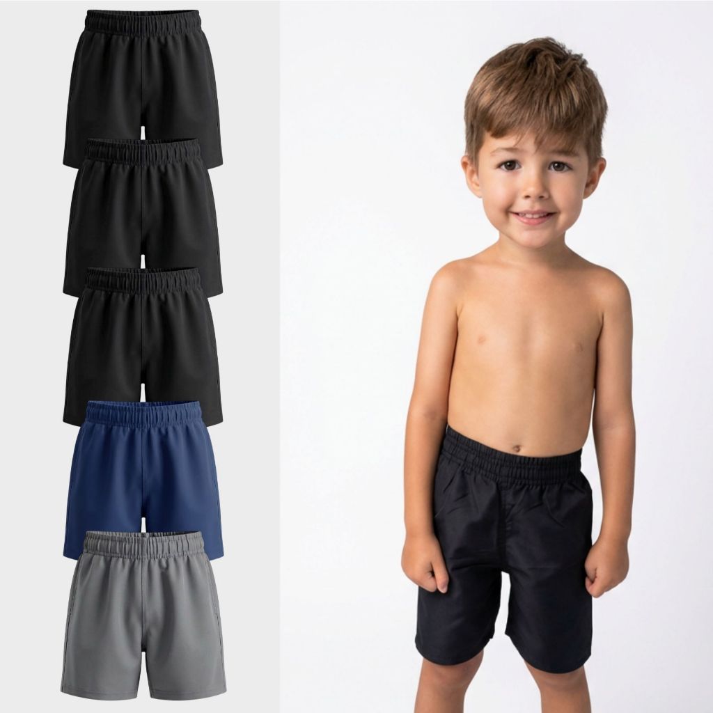 Kit 5 Bermuda Shorts Tactel Menino Verão Praia Es