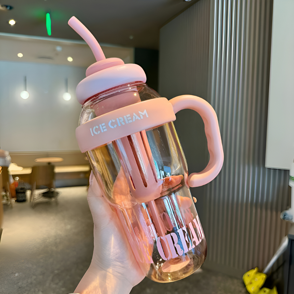 garrafa 1300ml com filtro e canudo portatil academ