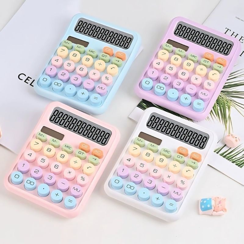 Calculadora Colorida Fofa Com Teclado Mecânico JS