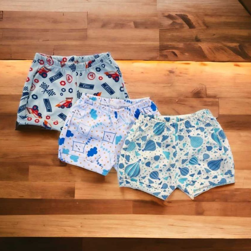 Kit 3 Shorts Tapa Fralda De Bebê Infantil Lisas e