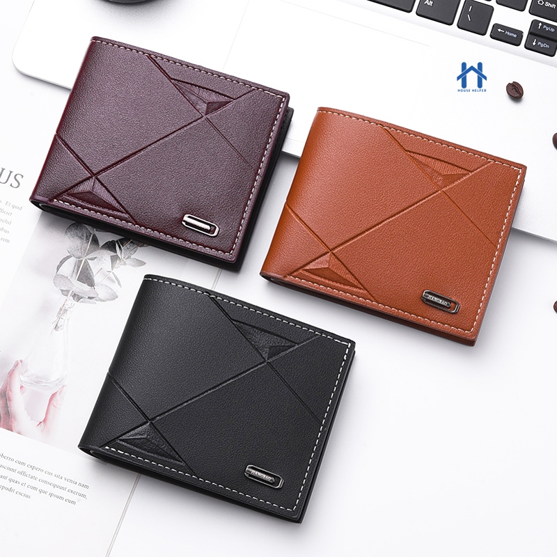 Carteira Slim Masculina de Couro PU Porta Document