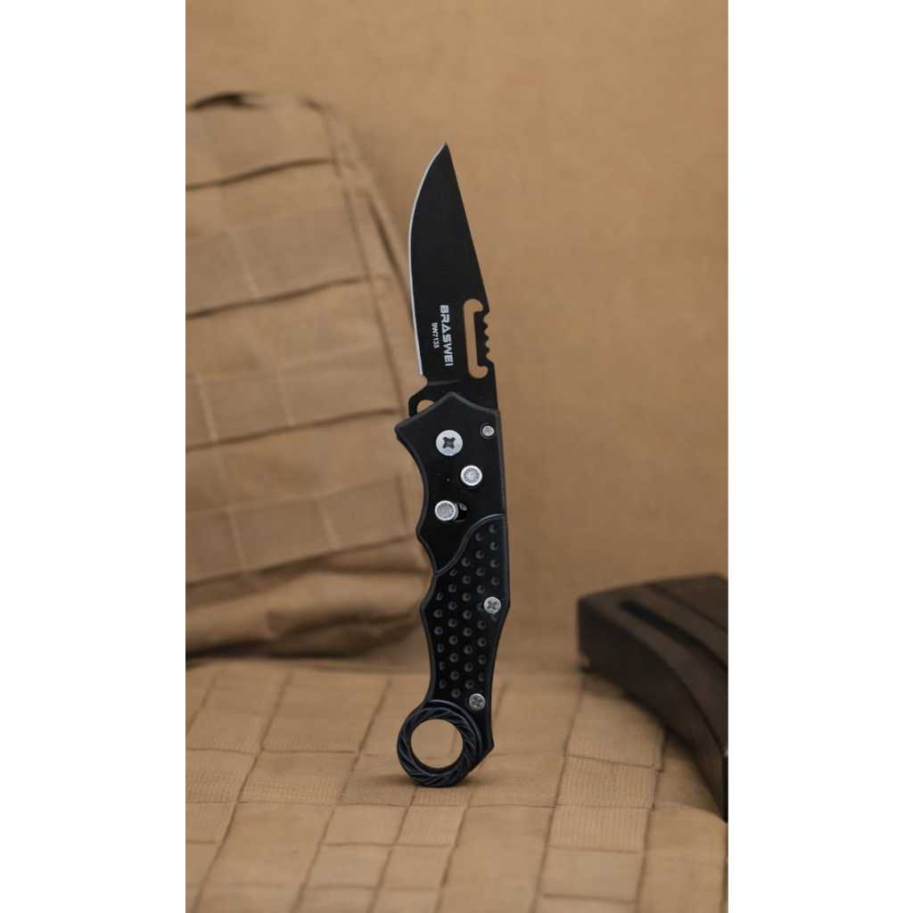 Canivete Automático Esportivo Preto 16cm Aluminí